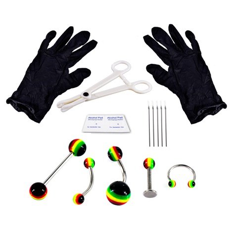 European and American combination piercing tool set piercing jewelry set combination's discount tags