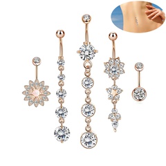 opal 5-piece piercing jewelry belly button nail zircon belly button ring combination