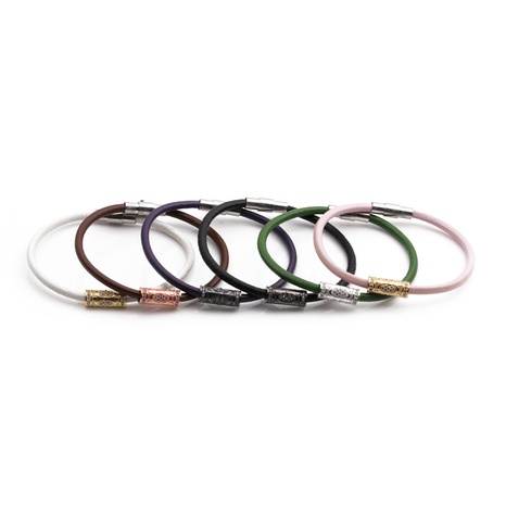 nouveau bracelet à boucle magnétique en acier inoxydable avec corde en cuir en gros's discount tags