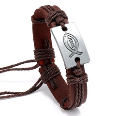 retro woven brown leather bracelet bracelet wholesale