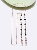 fashion simple black rhinestone pearl glasses chainpicture5
