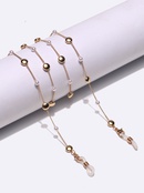 fashion simple golden round pearl glasses rope chainpicture6