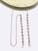 fashion simple rhinestone glass pearl mask metal glasses chainpicture5