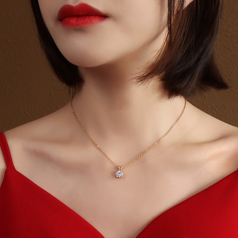 Fashion Diamond Zircon Titanium Steel Necklace's discount tags