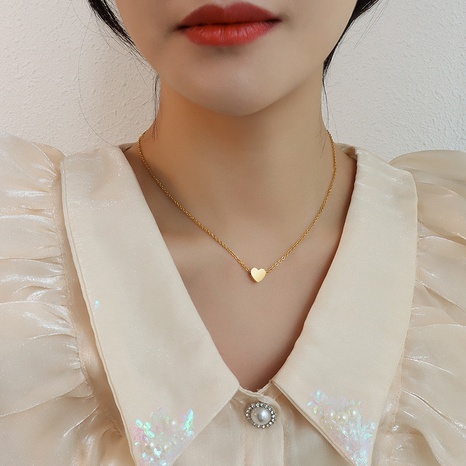 Korean heart-shape titanium steel necklace wholesale's discount tags