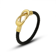 European and American magnet oval buckle PU rope bracelet jewelry titanium steel