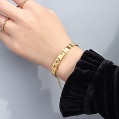 European and American jewelry chain tassel buckle titanium steel bracelet