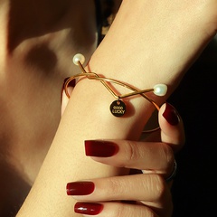 New fashion imitation baroque freshwater pearl bracelet jewelry titanium steel