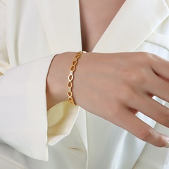 Korean style simple fashion lucky number 8 zircon bracelet hand ornaments titanium steel