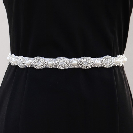 Fashion wedding dress pearl belt women European and American fashion rhinestone bride girdle's discount tags