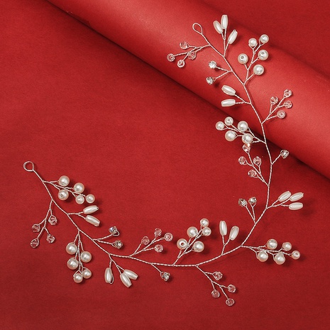 Bijoux de mariage accessoires de robe de banquet perlés faits à la main bandeau en cristal's discount tags