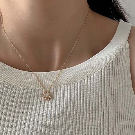 Fashion simple geometric circle pendant fashion necklace clavicle chain's discount tags
