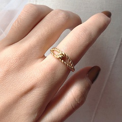 Korean twist open ring design simple personality wild woven ring