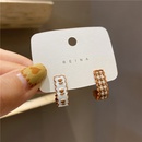 Koreas autumn and winter 2021 new trendy plaid pattern Jshaped earringspicture6