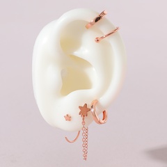 European and American fashion jewelry ear clip chain star earring set