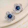 Koreanische weie Blume blauer Kristall voller Diamant kleine trendige Ohrringepicture11