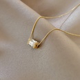 Korean fashion geometric necklace simple niche pendant copper necklace wholesalepicture13