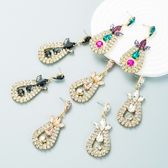 multi-layer rhinestone drop-shaped diamond earrings full diamond earrings