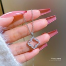 simple geometric square full diamond zircon titanium steel necklacepicture9