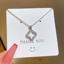 simple geometric square full diamond zircon titanium steel necklacepicture8