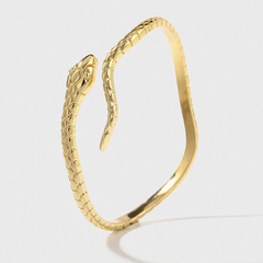 Fashion creative personality copper inlaid zirconium open snake bracelet