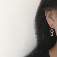 Korean style small circle paper clip buckle shape ear buckle earrings