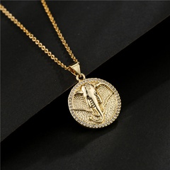 European and American Personality Gold Coin Elephant Pendant Copper Necklace