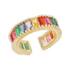 fashion open simple retro zircon geometric ring jewelry