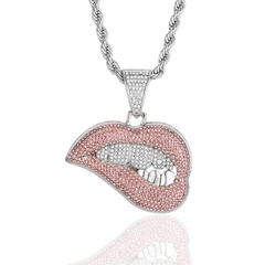 European and American hip hop sexy lips pendant accessories