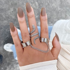 punk open one-piece ring new chain snake-shaped index finger ring wholesale