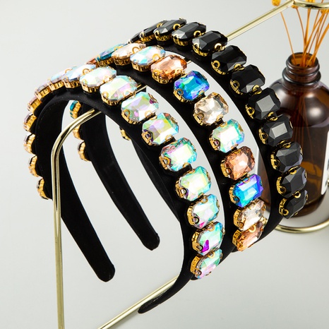 wholesale European and American Baroque flash gemstone decoration headband female  NHLN544581's discount tags