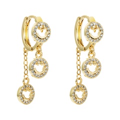 fashion smiley face micro-inlaid zircon copper micro-inlaid earrings
