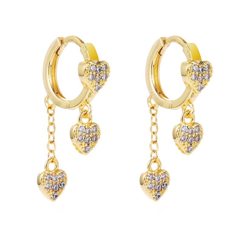 fashion crossshaped brass microinlaid zircon earrings