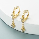 fashion crossshaped brass microinlaid zircon earringspicture9