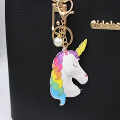 unicorn leather pendant keychain bag pendant accessories keychain