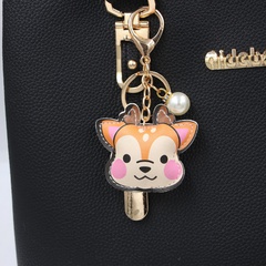 cute deer bag leather keychain pendant sika deer bag pendant accessory keychain