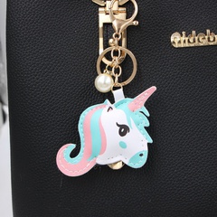 three-dimensional unicorn leather bag key chain pendant bag pendant accessory keychain