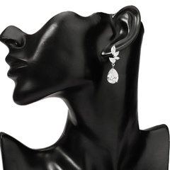 new creative shiny water drop zircon geometric long earrings