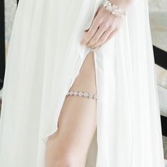 nouvelle mode élastique jarretière accessoires de mariage strass fleur mariée jambe ceinture