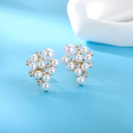 neue Perlen Damen Ohrringe mit Mikro-Intarsien Zirkon Kupfer Ohrringe Großhandel's discount tags