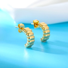 European and American storm U-shaped earrings female 18K gold-plated copper earrings