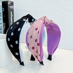 new fashion polka dot fabric color matching hair accessories female hairpin