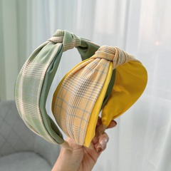 New Korean plaid headband fashion simple hit color headband female wholesale