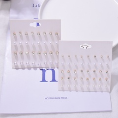 simple princess elegant rhinestone 20 pairs of pearl earrings set