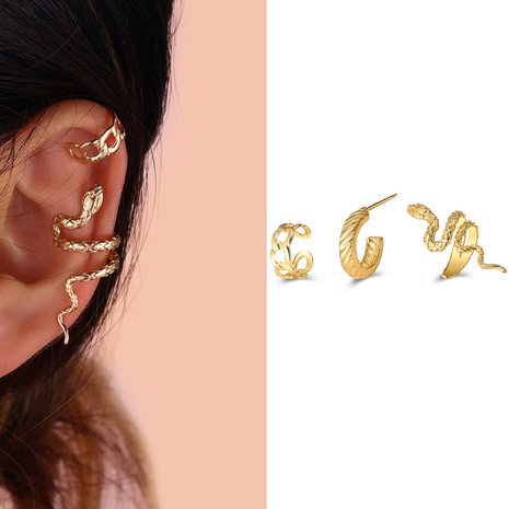 Nouvelles boucles d'oreilles en forme de serpent pour femmes simples et créatives européennes et américaines en gros's discount tags