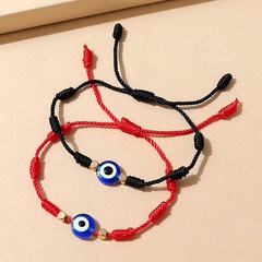 French Creative Resin Auge Pupille geflochtenes Seil einfaches Armband Set