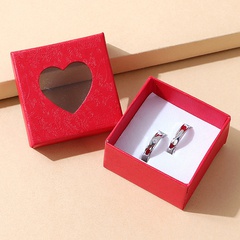 french niche creative popular zircon couple copper ring set