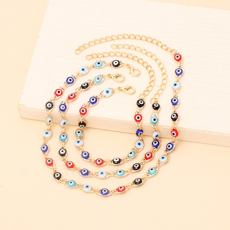 New Devil's Eye Necklace Bracelet Anklet Jewelry Set's discount tags