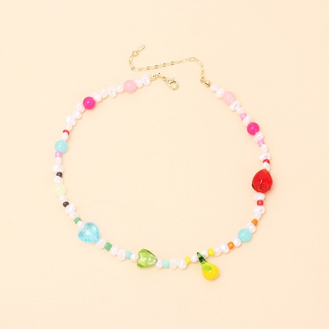 Colliers de perles de perles de riz de couleur design à la mode's discount tags