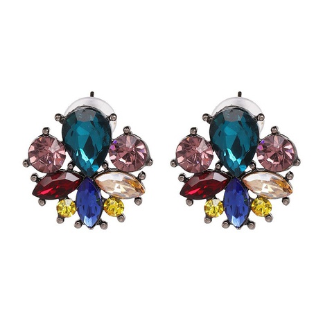 personality inlaid rhinestone clashing color earrings's discount tags